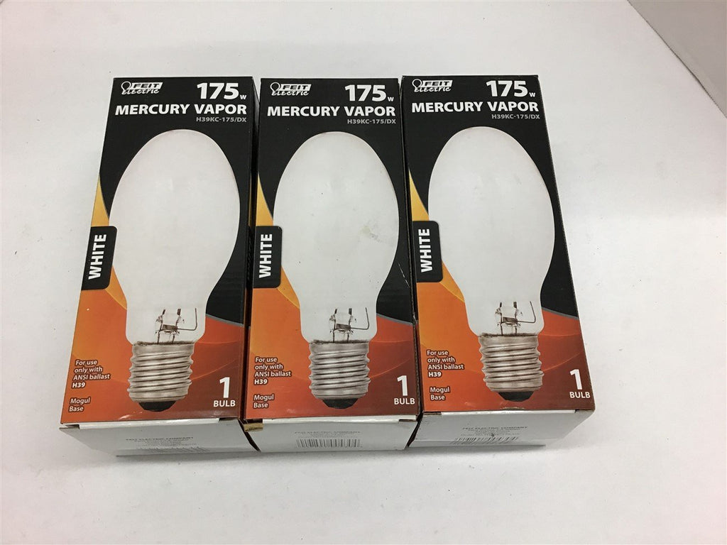 Feit Electric H39KC-175/DX 175 watt mercury vapor bulb Lot of 3