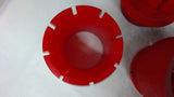 LOT OF 21, URETHANE BUSHINGS AS PICTURED, 3" LONG X 2-5/16" ID