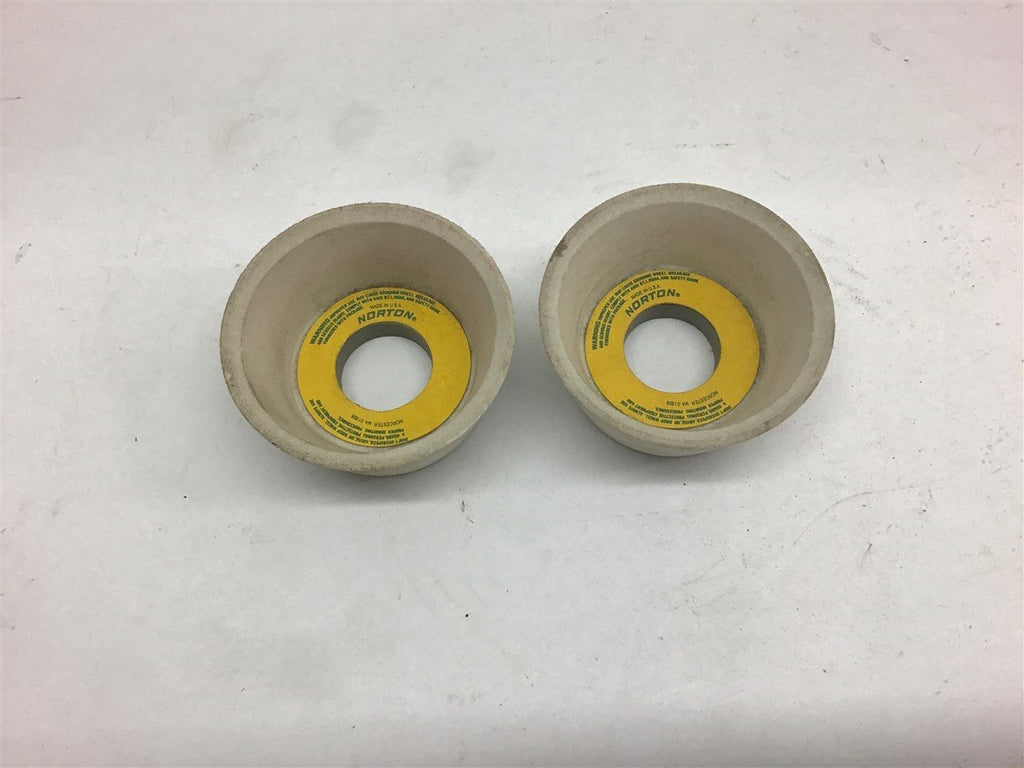 Norton Grinding Wheel 171501 3 1/2 2 3/4x1 1/2 x 1 1/4 38A100-K6VBE Lot of 2