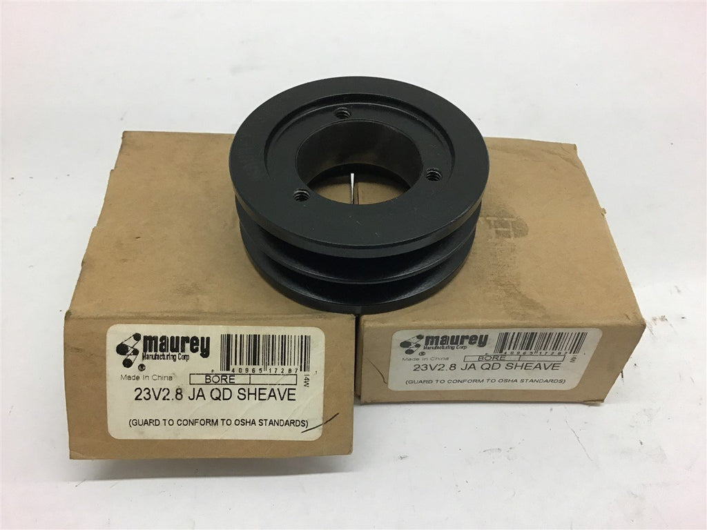 Maurey 23V2.8 JA QD Pulley 2 Groove Uses JA Bushing Lot of 2