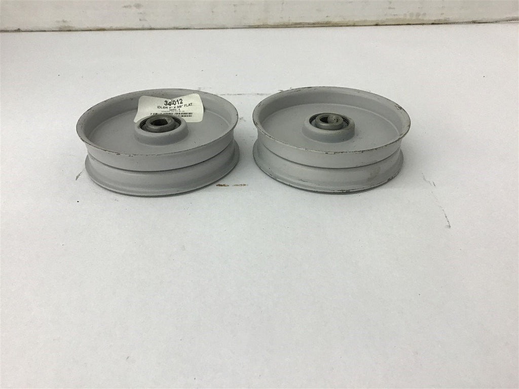 Idler Pulley 34-012 3" x 3/8" Flat Lot of 2