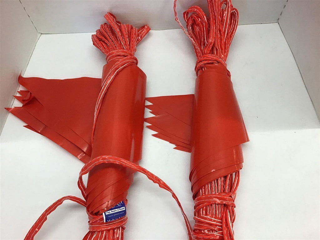 NABCO 100 Ft. Pennant Flag Red Plastic Banner Lot of 2