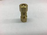 1/4" Brass Compression Coupling with Ferrell Lot of 5