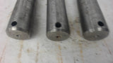 Lot Of 3, Steel Pins 6" Long X 1-1/4" Od, With Flange/Flatted Head