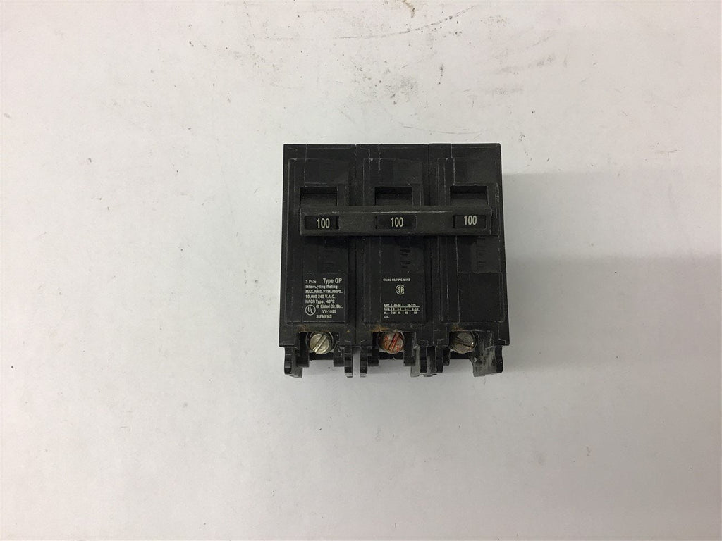 Siemens Q3100 3 Pole 100 Amp Circuit Breaker