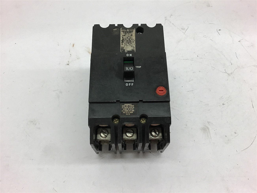 General Electric TEY M02 100 Amp Circuit Breaker 3 Pole 480/277 VAc