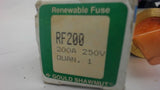 Gould Shawmut, Rf200, Renewable Fuse, 200 Amps, 250 Volts