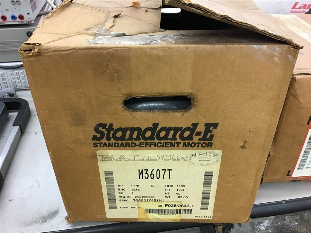 Baldor M3607T 1 1/2 Hp AC motor 208-230/460 Volts 1160 Rpm 6P 182T Frame