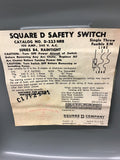 Squae D D-223 NRB 100 Amp 240 Volt Single Throw Fusible Safety Switch