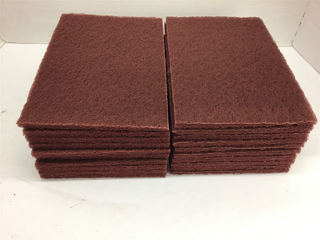 Maroon Scuff Abrasive Hand Pads 6x9"--Lot of 20