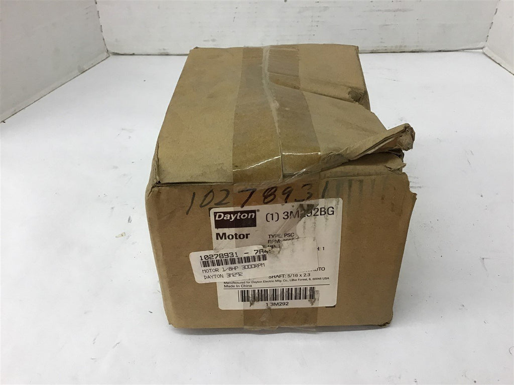 Dayton 3M292BG 1/8 HP Blower Motor 115 Volts 3000 Rpm