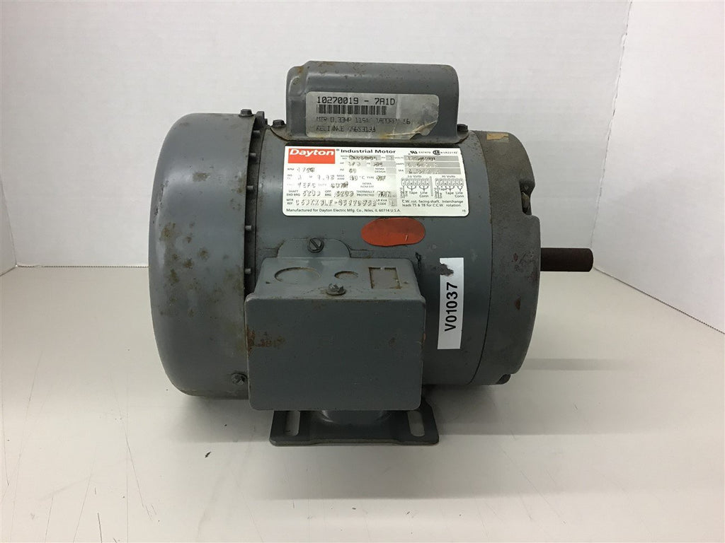 Dayton 5K6360 1/3 Hp AC Motor 115/230 V 1725 Rpm 4P Single Phase 56 Frame