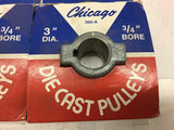 Chicago 300-A 3' Dia 3/4" bore single Groove Pulley Lot of 2
