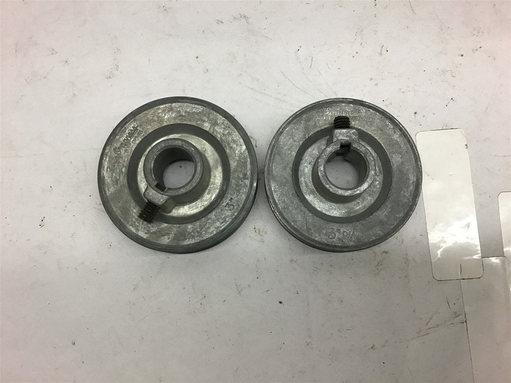 Congress Single Groove Pulley 3' OD 3/4" Bore Lot of 2