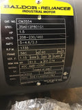 Baldor CM3554 1.5 HP AC Motor 208-230/460 Volts 1735 Rpm 4P 56C Frame 3 Phase