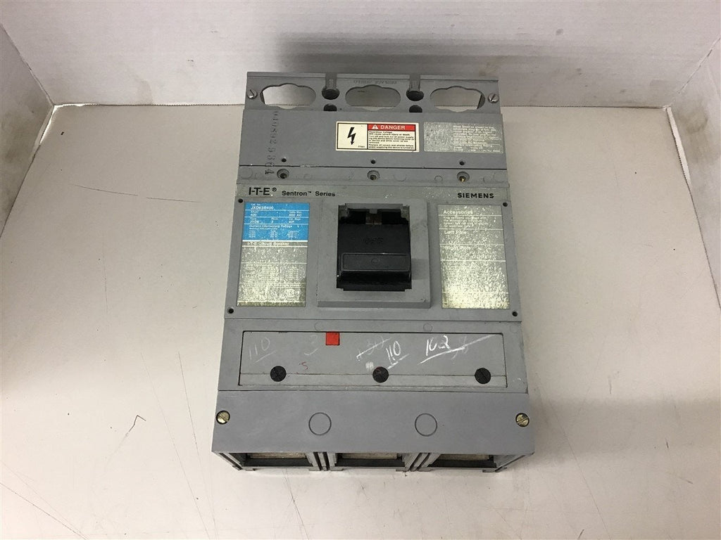 Siemens I-T-E JXD63B400 400 Amp Circuit Breaker 600 volts 3 POles