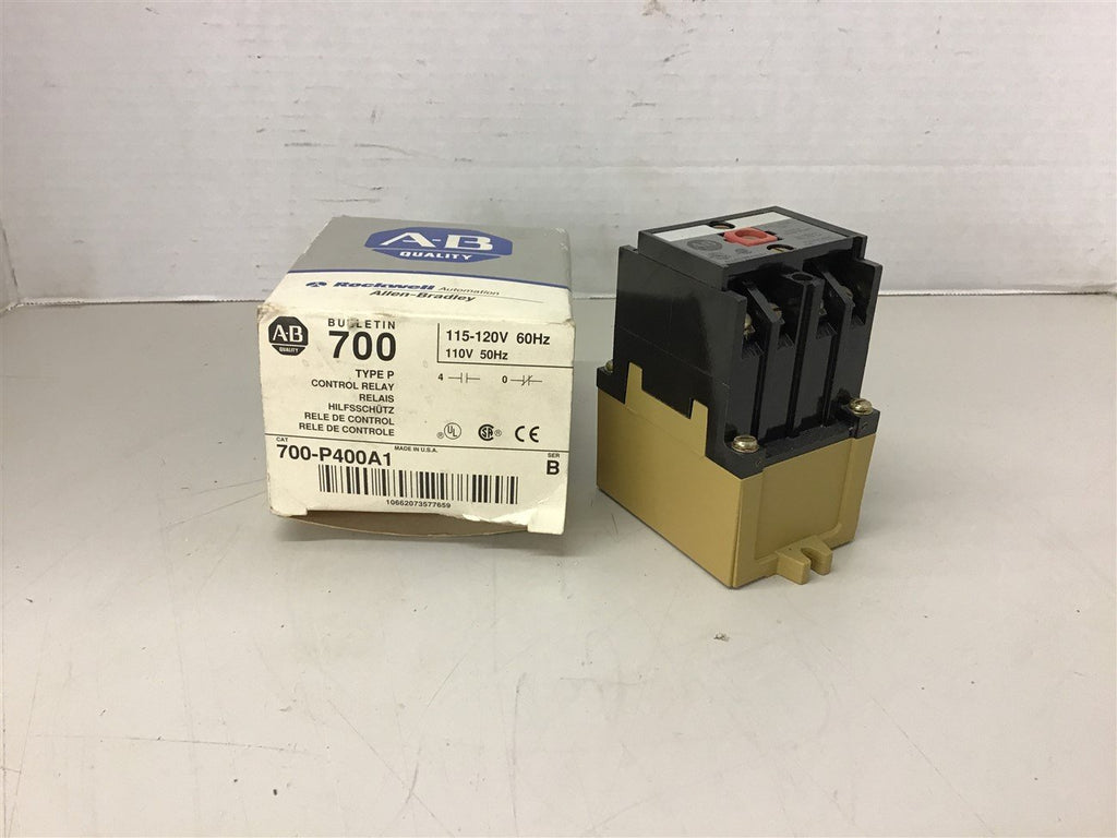 Allen-Bradley 700-P400A1 Control Relay 115-120 Volts