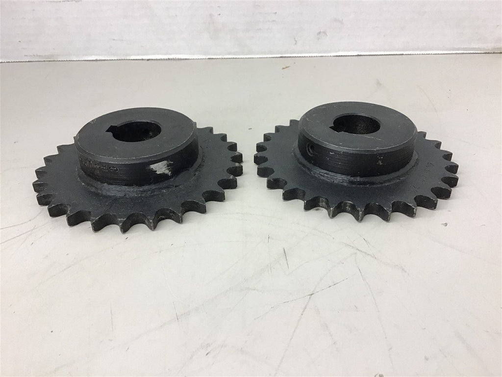 40 26 Sprocket 40 Chain 26 Teeth 1" Bore Lot of 2