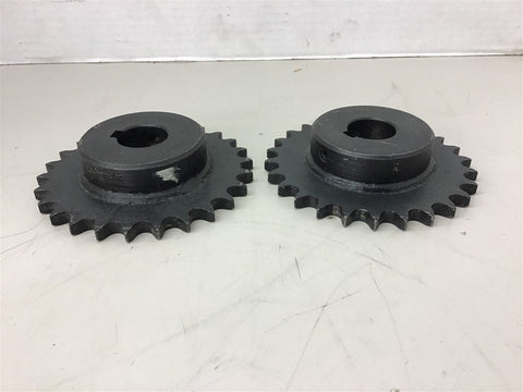40 26 Sprocket 40 Chain 26 Teeth 1" Bore Lot of 2