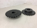 40 26 Sprocket 40 Chain 26 Teeth 1" Bore Lot of 2