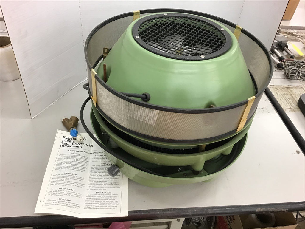 Bahnson Type E Self Contained Humidifier 115 Volts 1/4 HP 2.9 Amps Single Phase