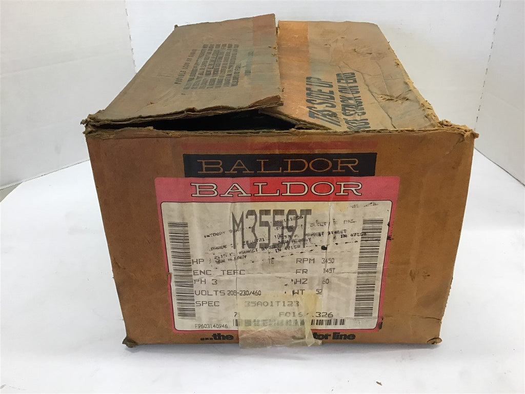 Baldor M3559T 3 Hp AC Motor 208-230/460 Volts 3600 Rpm 2P 145T Frame