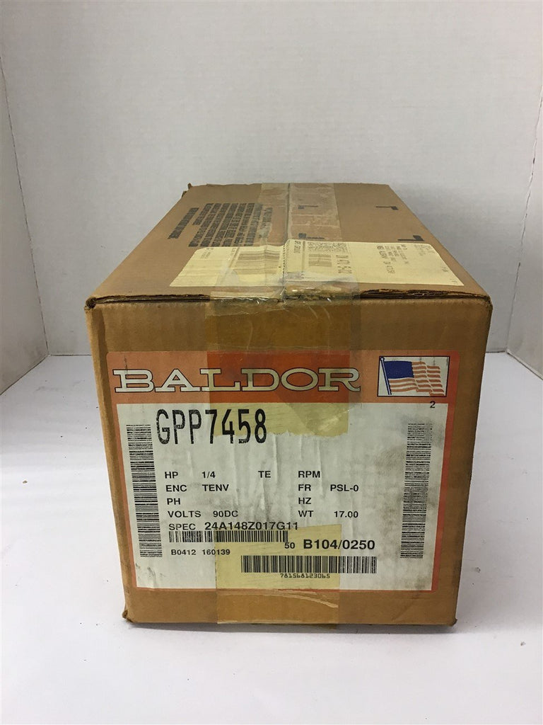 Baldor GPP7458 1/4 HP DC Motor 90 Vdc PSL-0 Frame