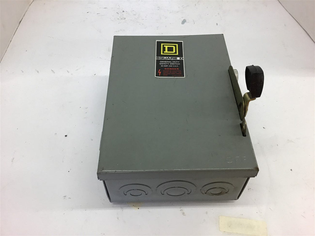 Square D DU321 30 Amp Safety Switch 240 Vac Type 1 Enclosure