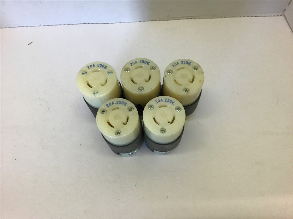 Hubbell Twist-Lock 20 Amp 250 Volt Female Plug Lot of 5