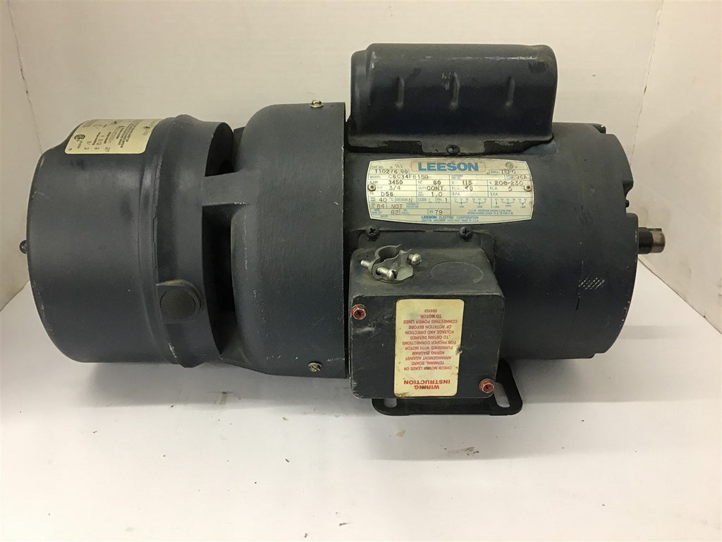 Leeson 110276.00 3/4 HP 115/208-230 Brake Motor Single Phase w/ Stearns Brake