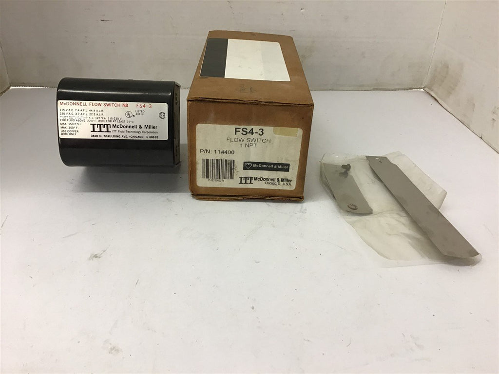 ITT McDonnell & Miller FS4-3 Flow Switch 1 NPT