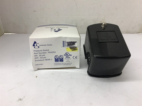 American Granby PS3050 Pressure Switch 30-50 PSI
