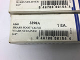 MCC Clayton Mark 3/4" 6340 Brass Foot Valve w/ABS Strainer 400 WOG Lot of 2
