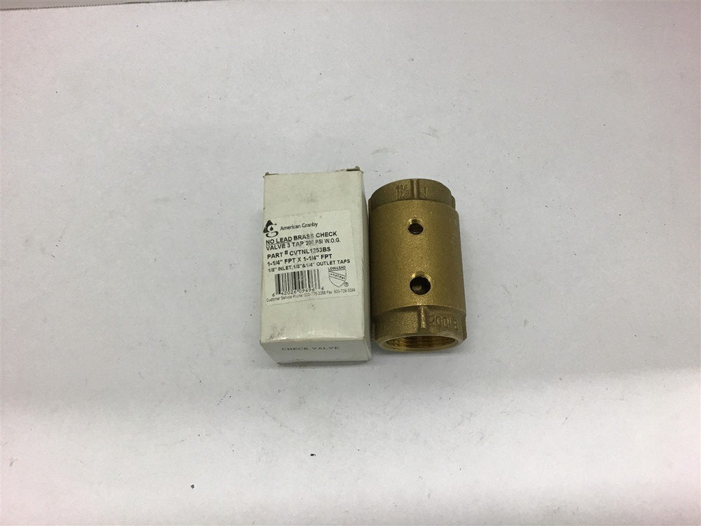 American Granby CVTNL1253BS No Lead Brass Check Valve 200 psi 1 1/4"