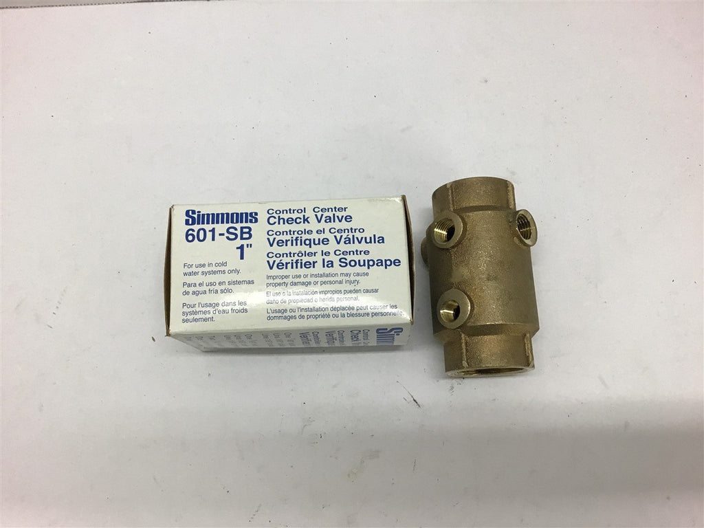 Simmons 601-SB 1" Control Center Check Valve