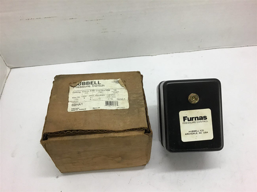Hubbell 69HA1 Pressure Switch Ser A 115- 150 PSI