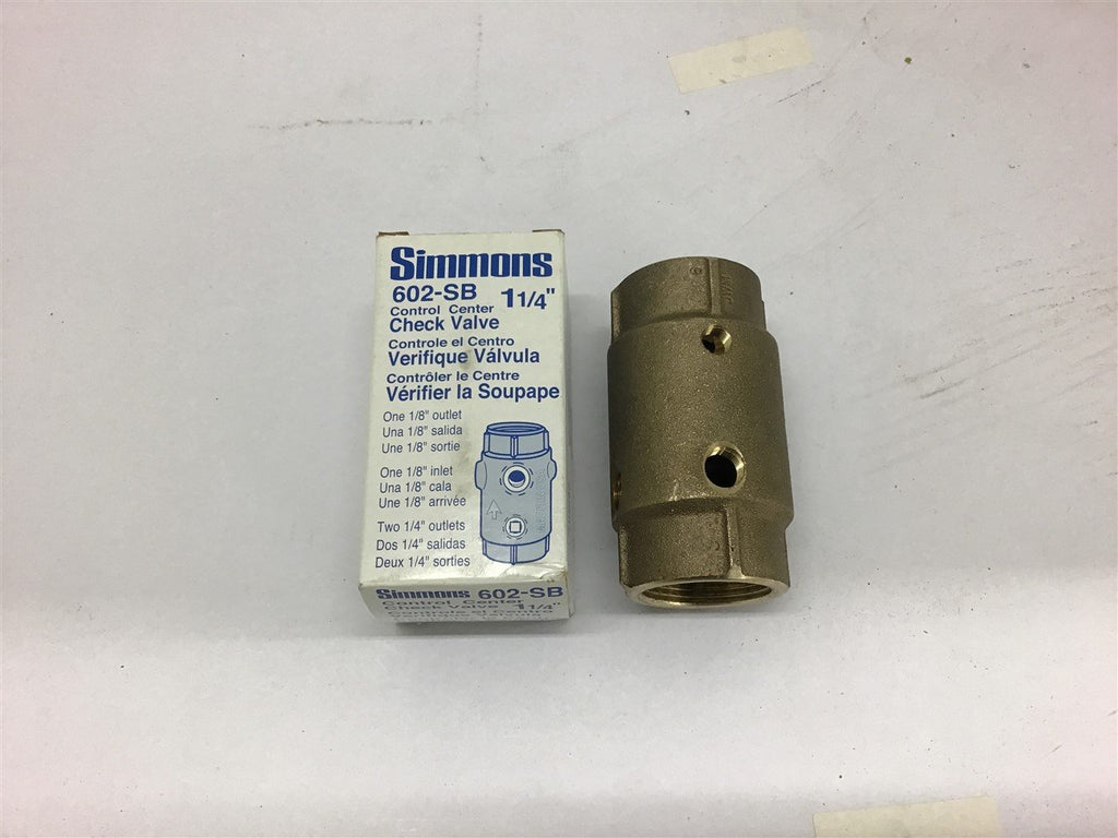 Simmons 602-SB Control Center Check Valve 1 1/4"