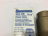 Simmons 602-SB Control Center Check Valve 1 1/4"