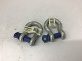 Peerless 8058503 Alloy Screw Pin Anchor Shackle 1/2" 6600lbs Lot of 2