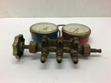 Vintage Uniweld HVAC Manifold Air Pressure Gauge R-12 R-22 R-502