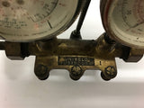 Vintage Uniweld HVAC Manifold Air Pressure Gauge R-12 R-22 R-502