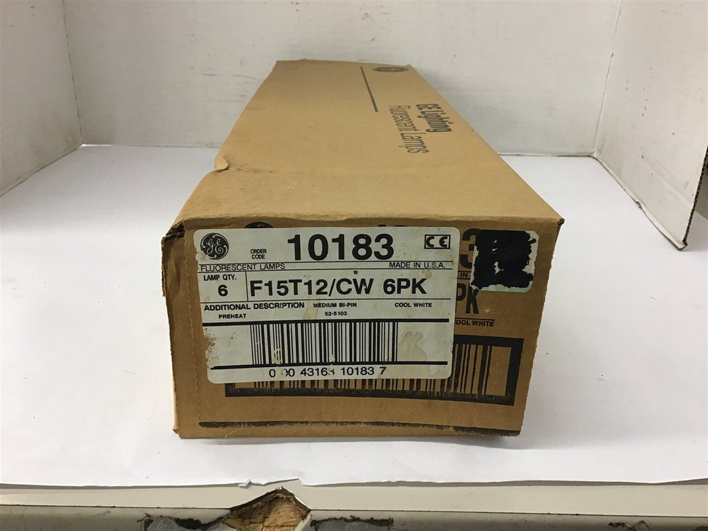 GE 10183 F15T12/CW Fluorescent Lamps Cool White 6 Pack
