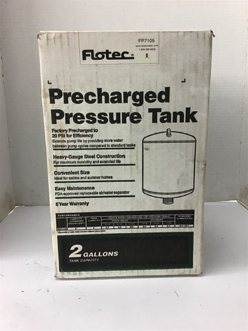 Flotech FP7105 Precharged Pressure Tank 20 PSI 2 Gallon