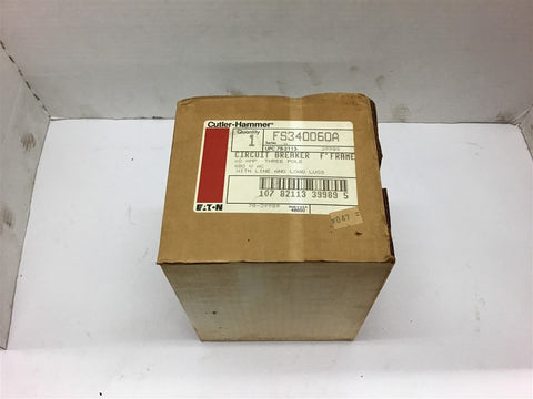 Cutler-Hammer Circuit Breaker F-Frame FS340060A 480 VAC Type FS