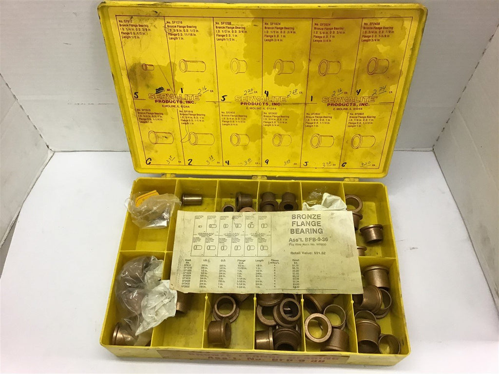 Bronze Flange Bearing Assorted Lot of 52