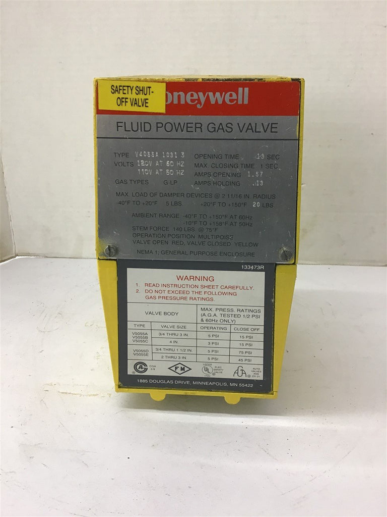 Honeywell V4055A 1031 3 Fluid Power Gas Valve 120 Volts