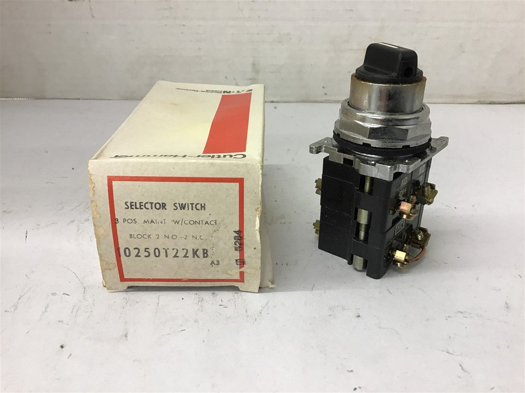 Cutler Hammer 10250T22KB Selector Switch with Contact 3 Positions