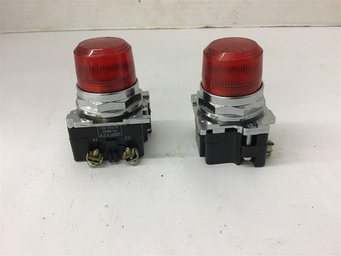 Cutler-Hammer 10250T/9100CT Red Pilot Light 120 Volts Lot Of 2