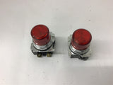 Cutler-Hammer 10250T/9100CT Red Pilot Light 120 Volts Lot Of 2