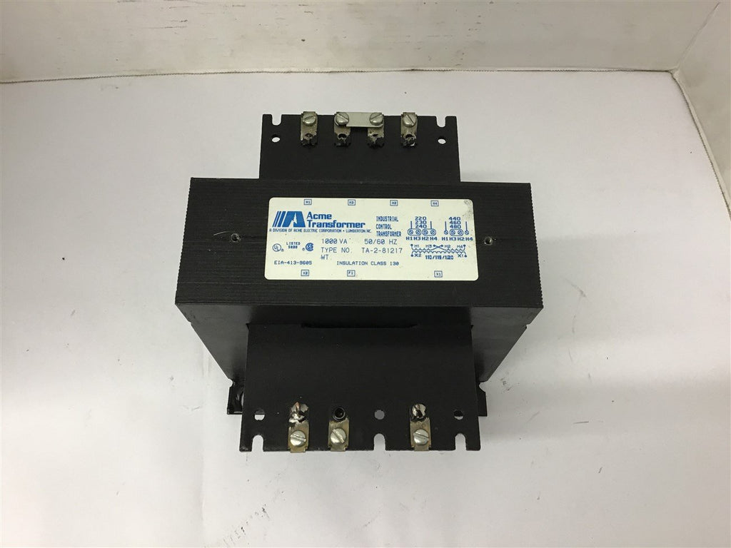 Acme TA-2-81217 Control Transformer 1000 VA 240 480 Pri 110/115/120 Sec